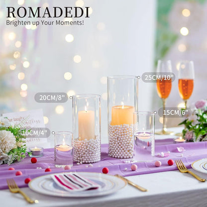 3er Set Windlichter Glas Kerzenhalter Kerzenständer 10/15/20cm