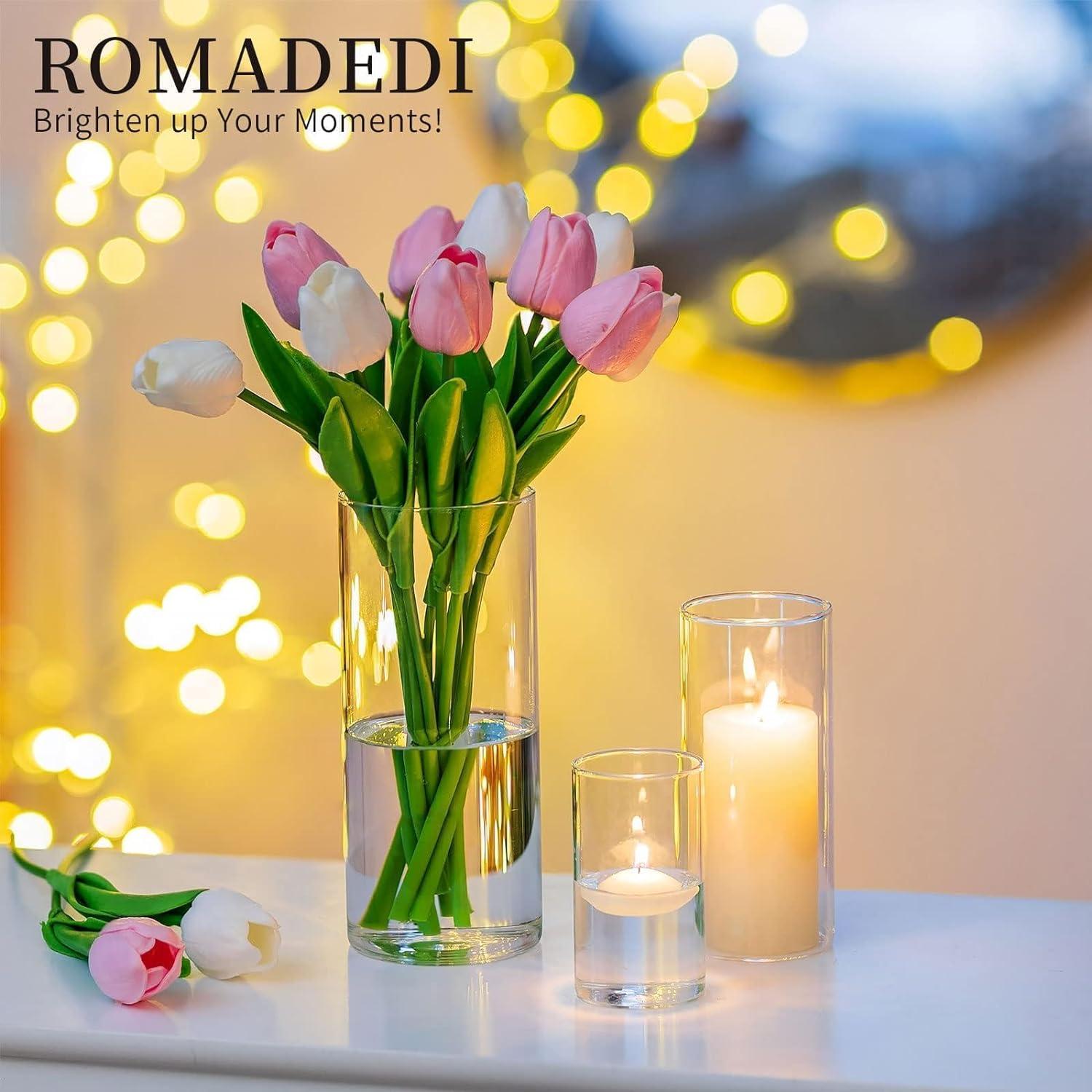 3er Set Glas Windlichter Kerzenständer Hochzeit Party Wohnzimmer