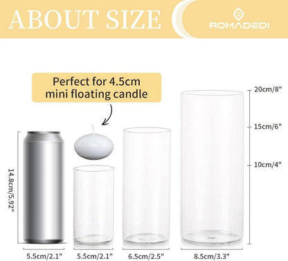 Windlicht Glas Kerzenhalter 3er Set für Hochzeit Party Tischdeko
