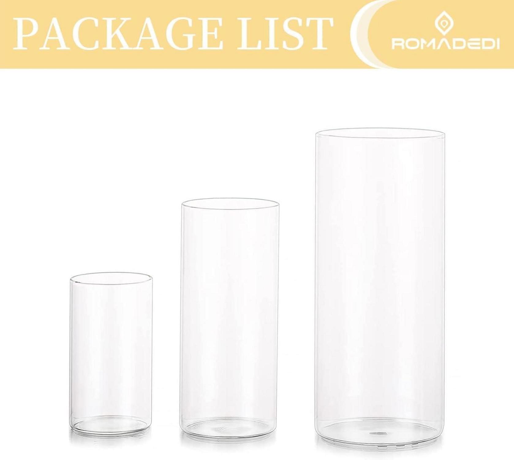 3er Set Windlichter Glas Kerzenhalter Kerzenständer 10/15/20cm