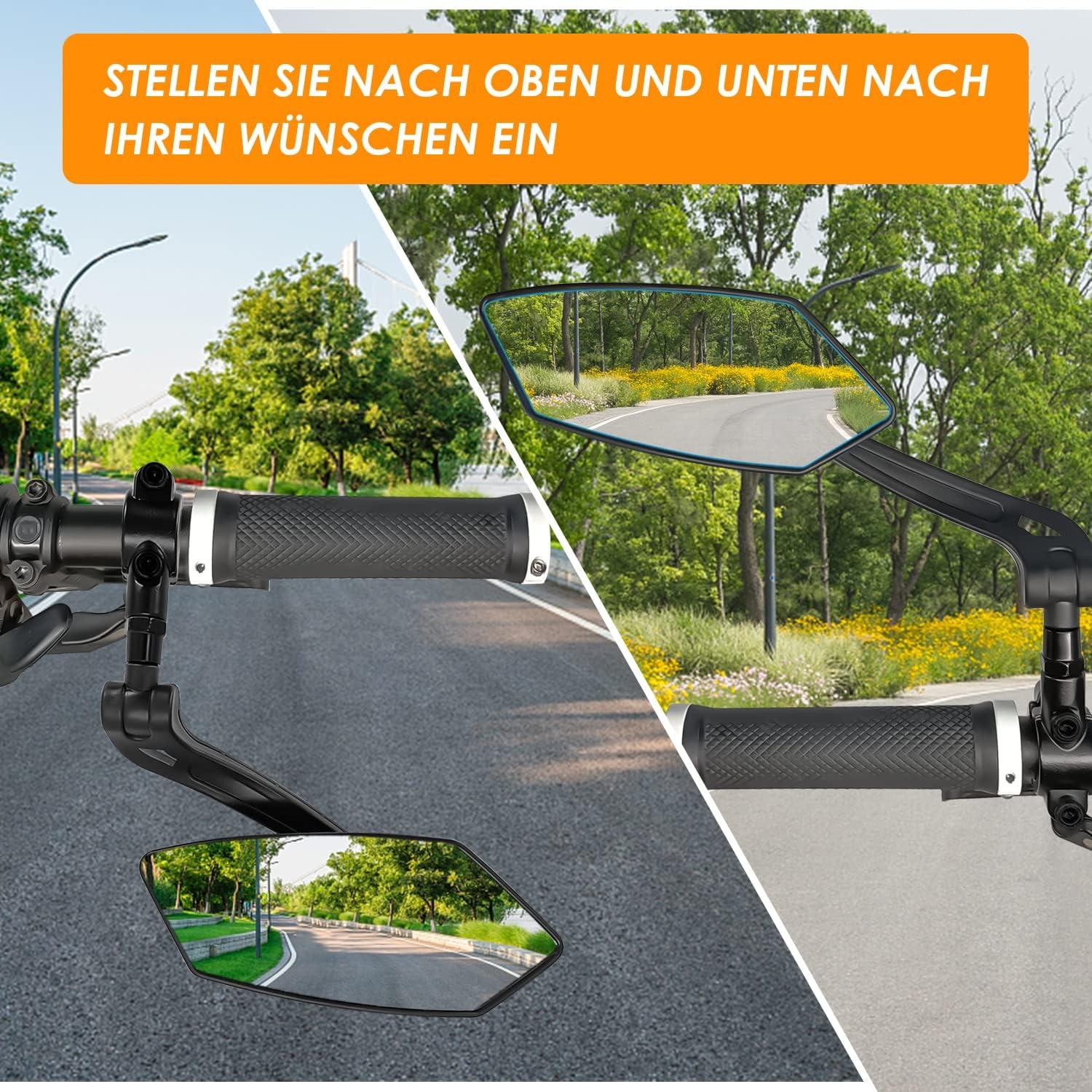 Fahrradspiegel links 15cm groß E-Bike Spiegel HD konvex klappbar