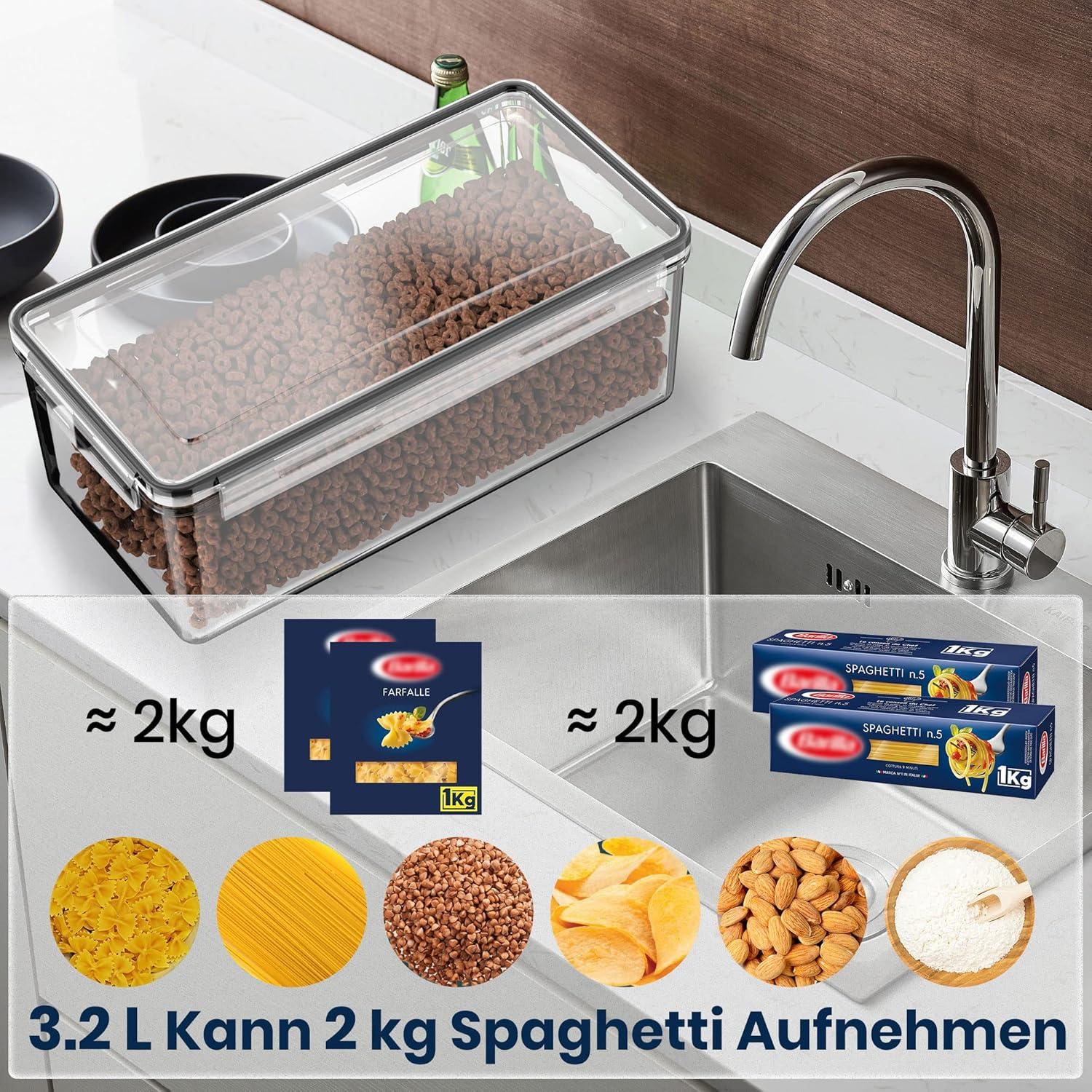 Vorratsdosen 4er Set Luftdicht mit Etiketten und Kreidemarker