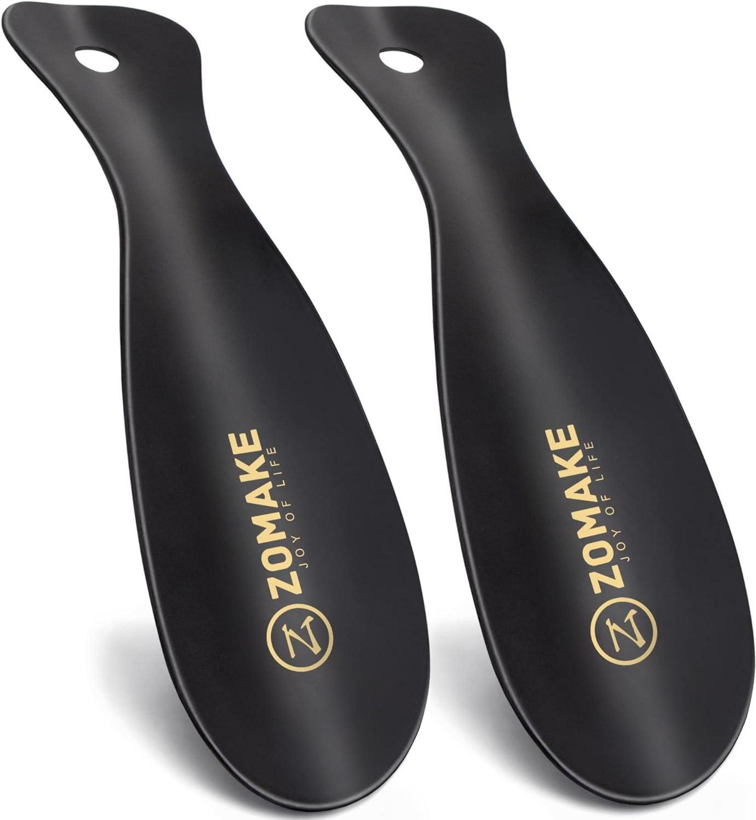 Schuhlöffel Set 2er Metall Schwarz 19cm Shoe Horn ergonomisches Design
