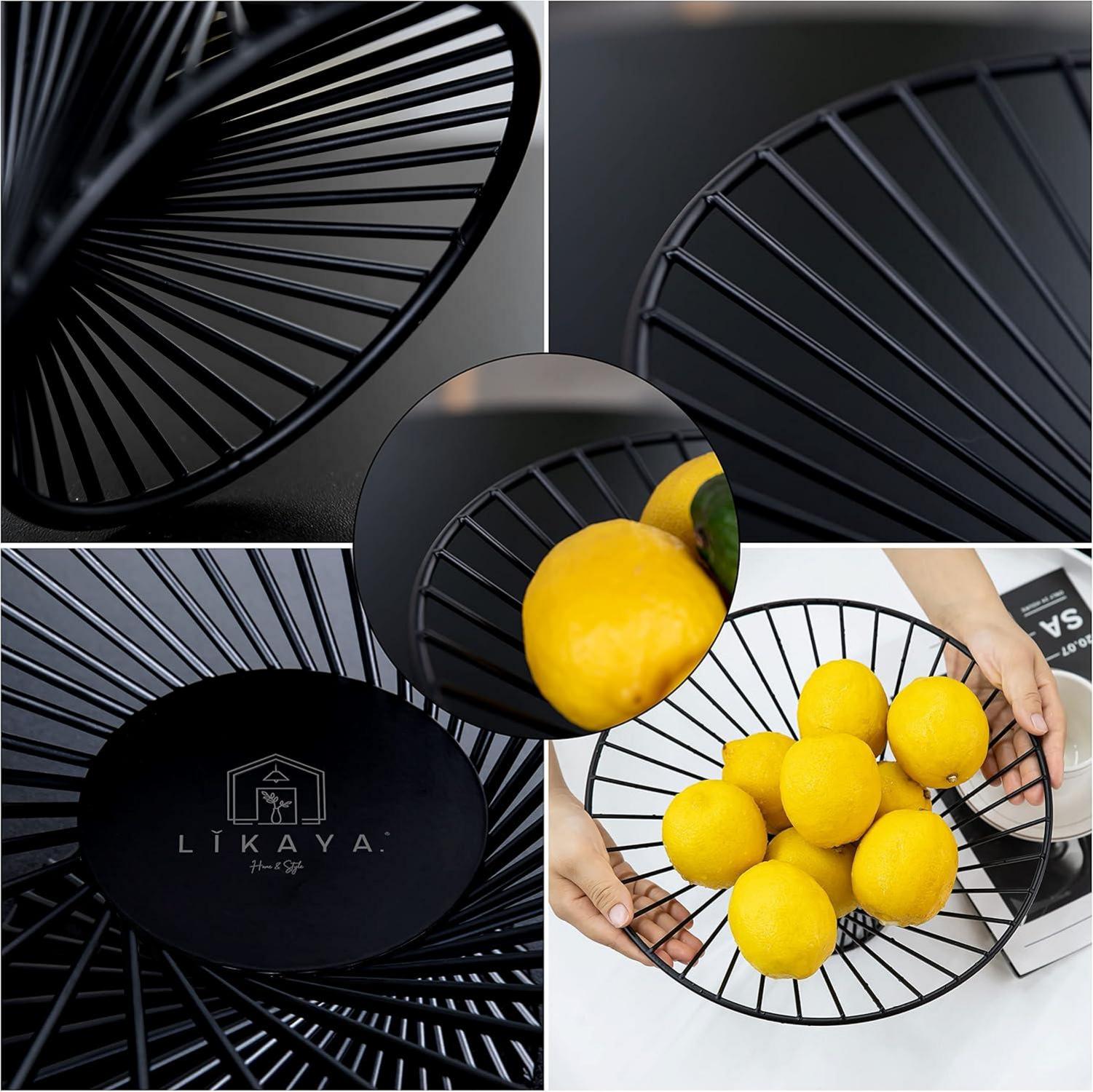 Obstkorb matt schwarz modernes Design Durchlüftung Obstschale Gemüsekorb