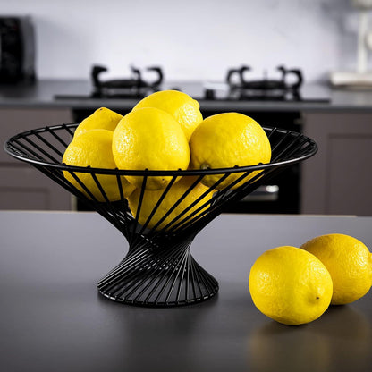 Obstkorb schwarz matt modernes Design Durchlüftung Obst Gemüse