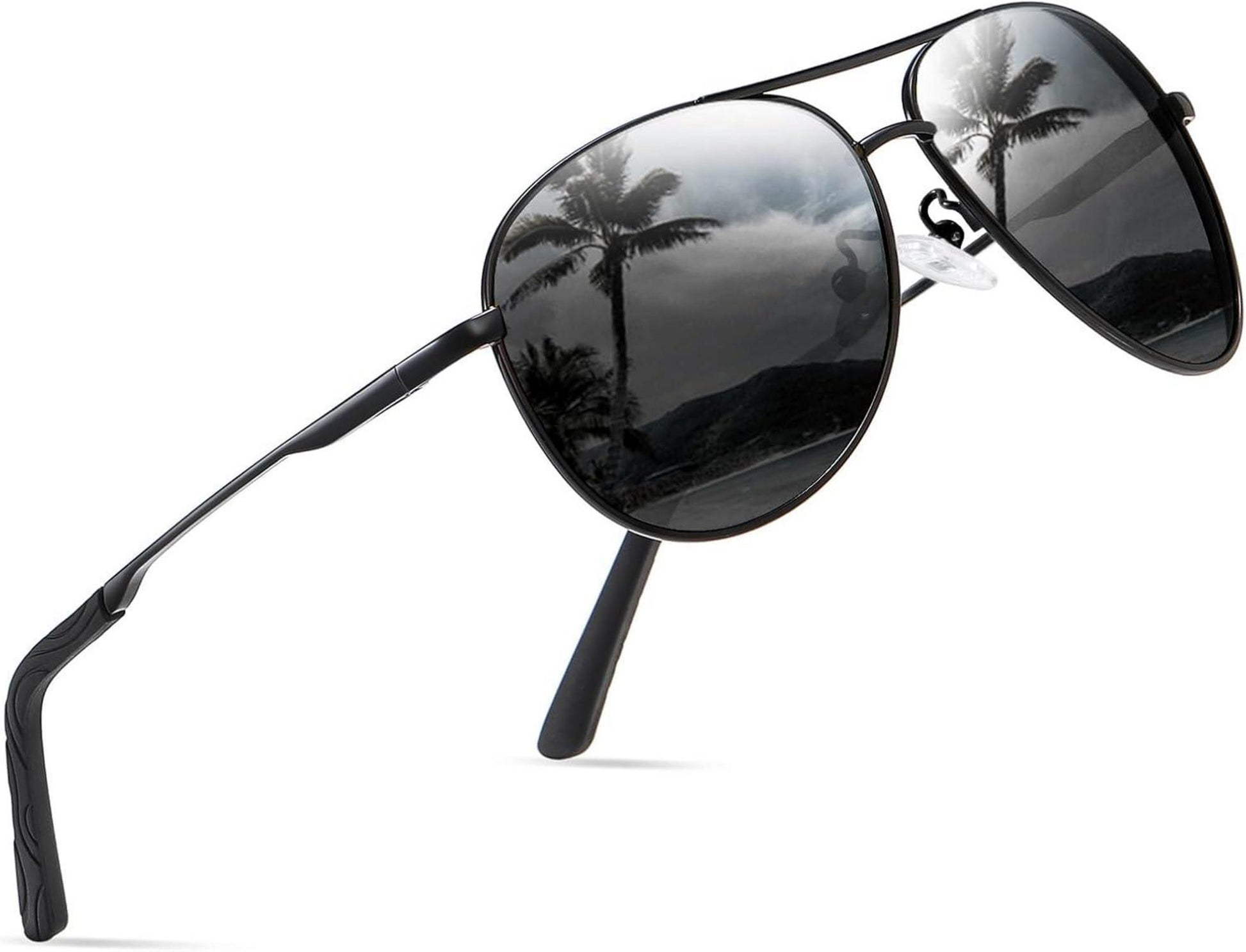 Polarisierte Vintage Sonnenbrille mit UV400 Schutz Schwarz