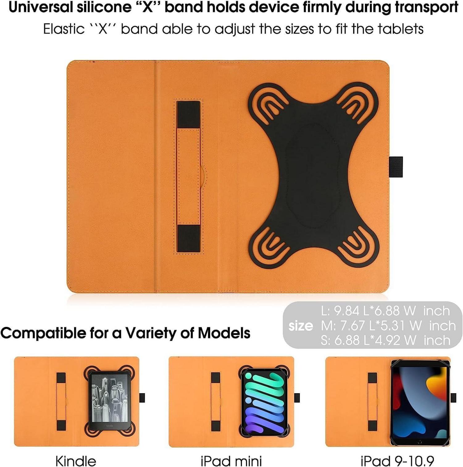 Universal Tablet Hülle 9-10 Zoll Folio Schutzhülle Ständer Schwarz