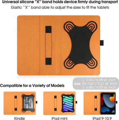 Universal Tablet Hülle 9-10 Zoll Folio Schutzhülle Ständer Schwarz