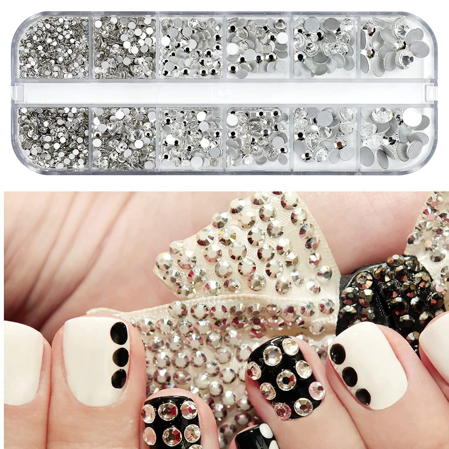 2150 Stück Glitzersteine Strasssteine Selbstklebend mit Pinzette Clear