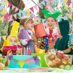 6 Stück Wimpelkette Outdoor Mehrfarbig Geburtstagsdeko & Hochzeit - Wetterfest & Wiederverwendbar