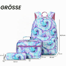 Schultaschen-Set Mädchen Tie Dye – Rucksack, Lunchtasche & Mäppchen