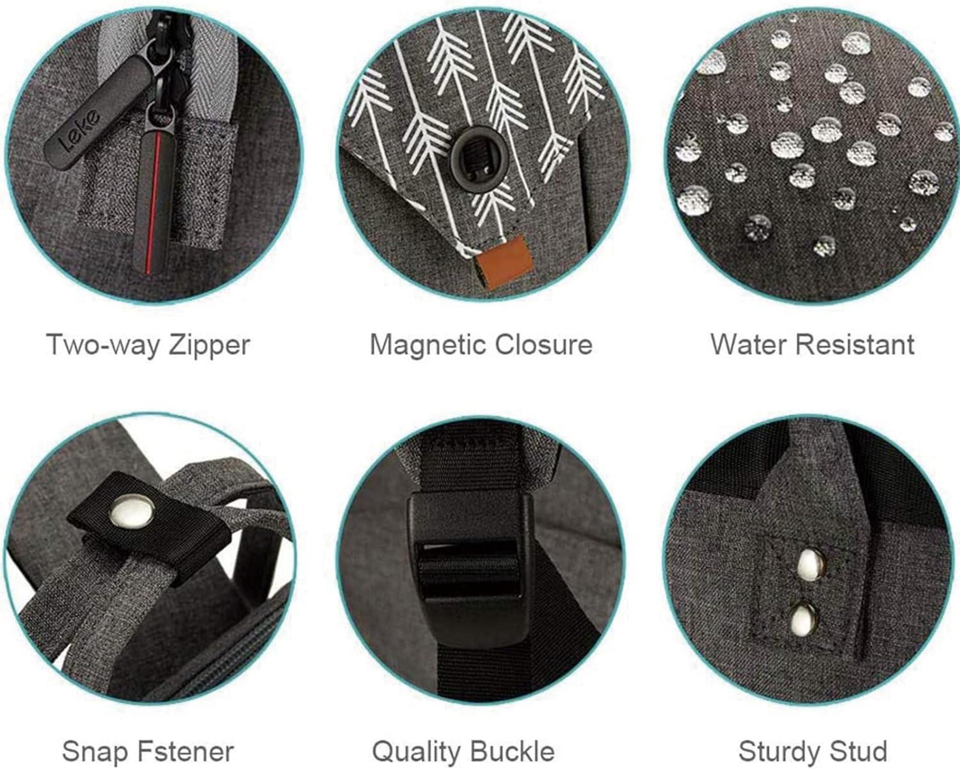 Rucksack Damen Lekesky mit Kabeltasche 15.6 Zoll Laptopfach Grau