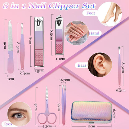 Maniküre-Set, Nagelscheren-Set aus Edelstahl, 7-teilig