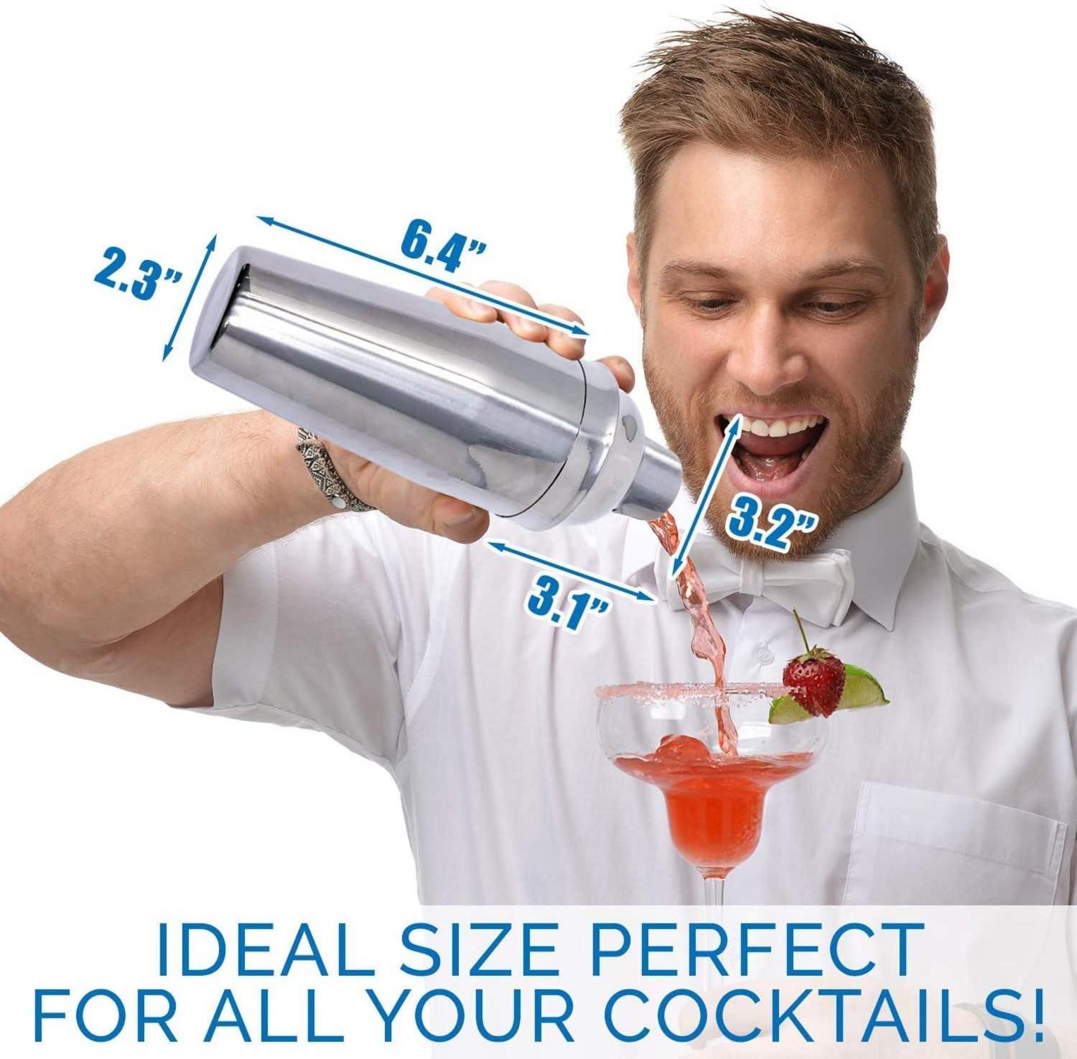 Edelstahl Cocktail Shaker Set 750ML Martini Mixer mit Sieb