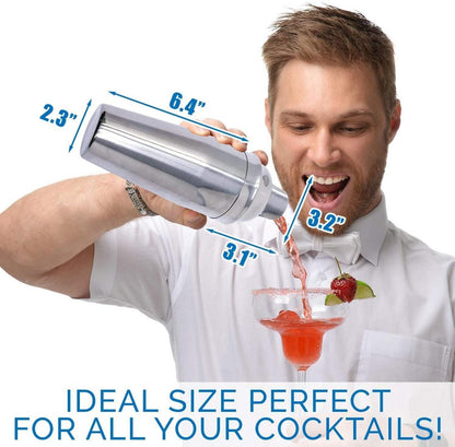 Edelstahl Cocktail Shaker Set 750ML Martini Mixer mit Sieb