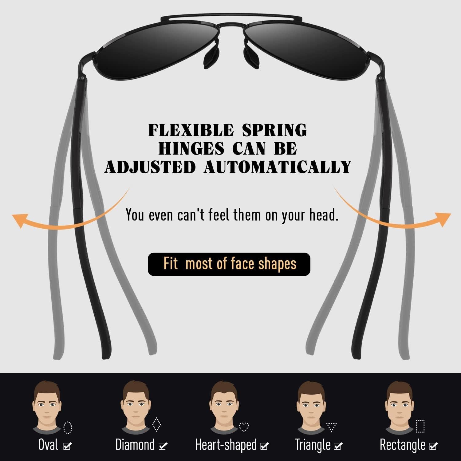 CGID Sonnenbrille Herren Pilotenbrille Polarisiert UV400 Al-Mg Metallrahmen
