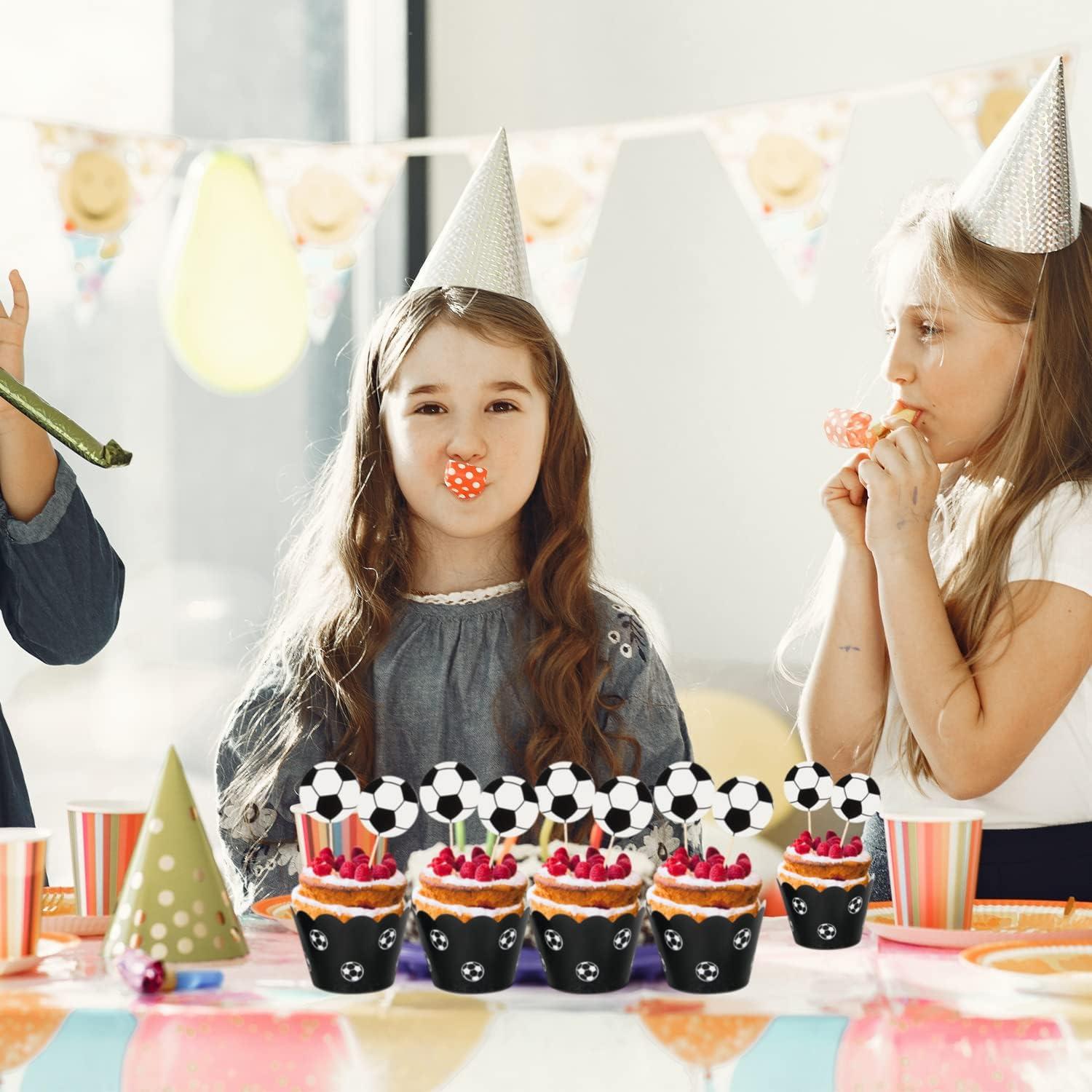 Fußball Cupcake Topper Set 36 Stück Kinder Geburtstag Party Muffin Deko