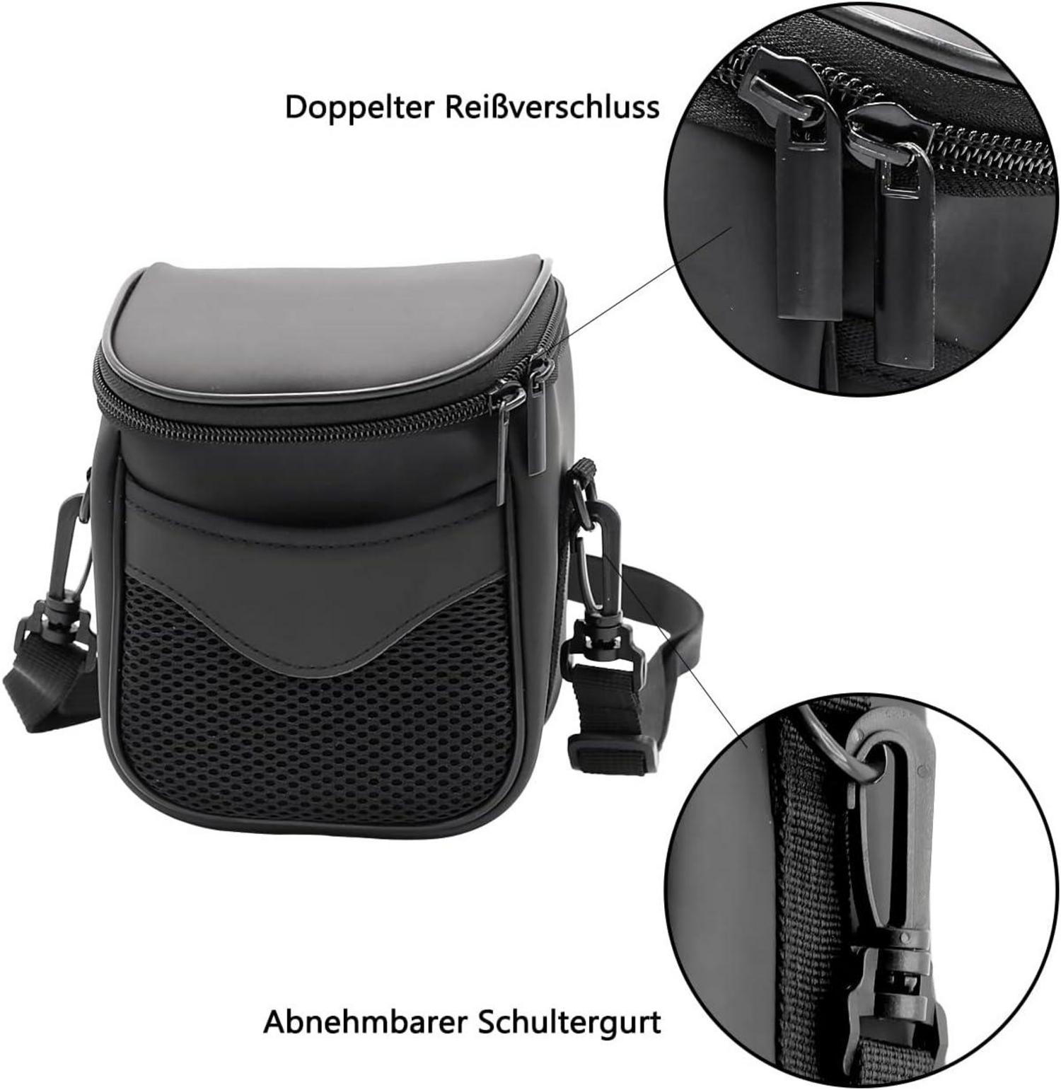 Kameratasche Umhängetasche PU Leder für Canon Nikon Schwarz