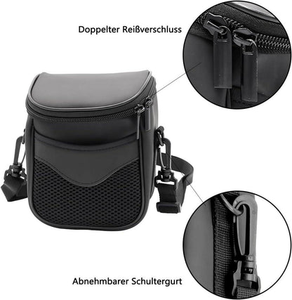 Kameratasche Umhängetasche PU Leder für Canon Nikon Schwarz