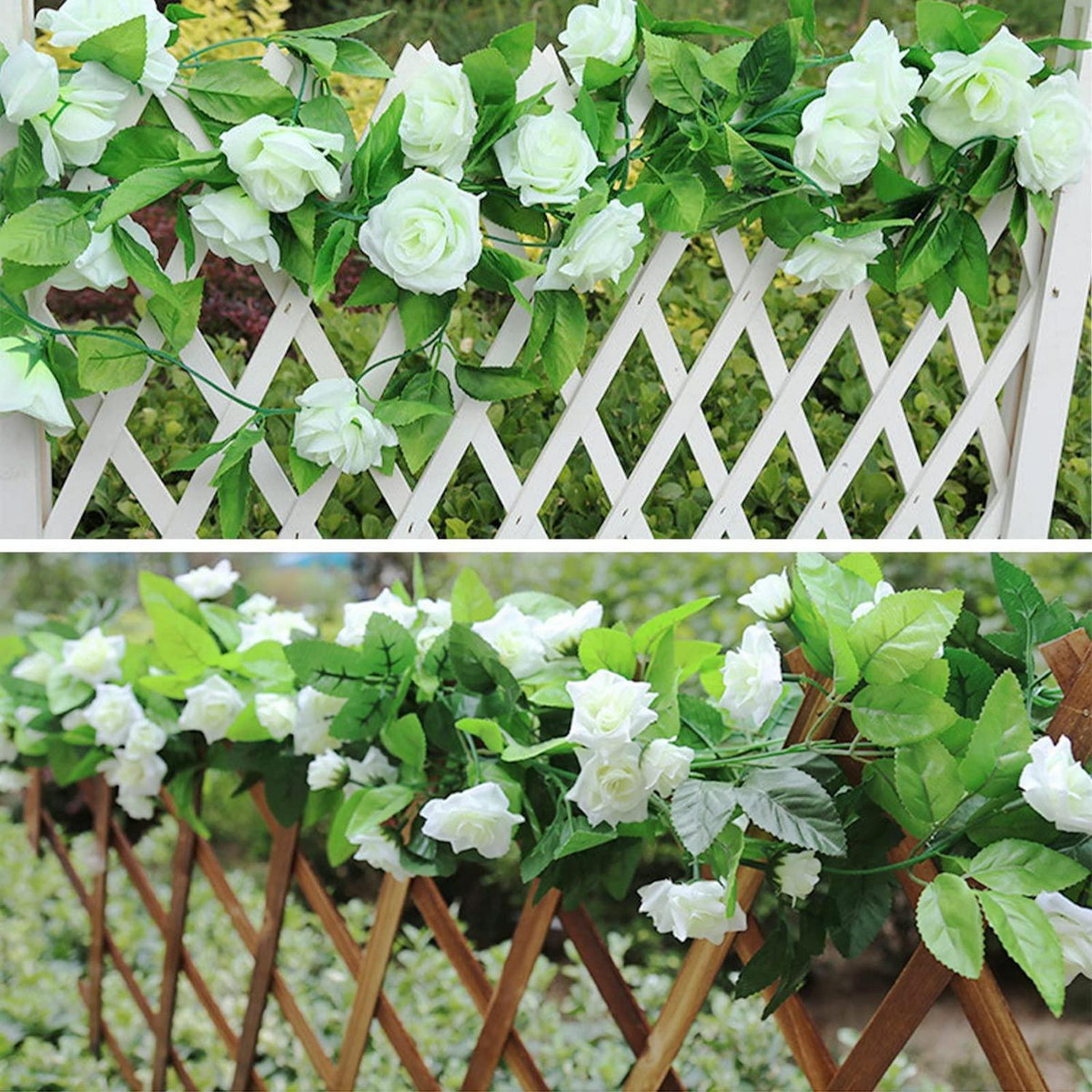 Künstliche Rosen Girlande 4er Set – 9.8m Hochzeit & Party Deko