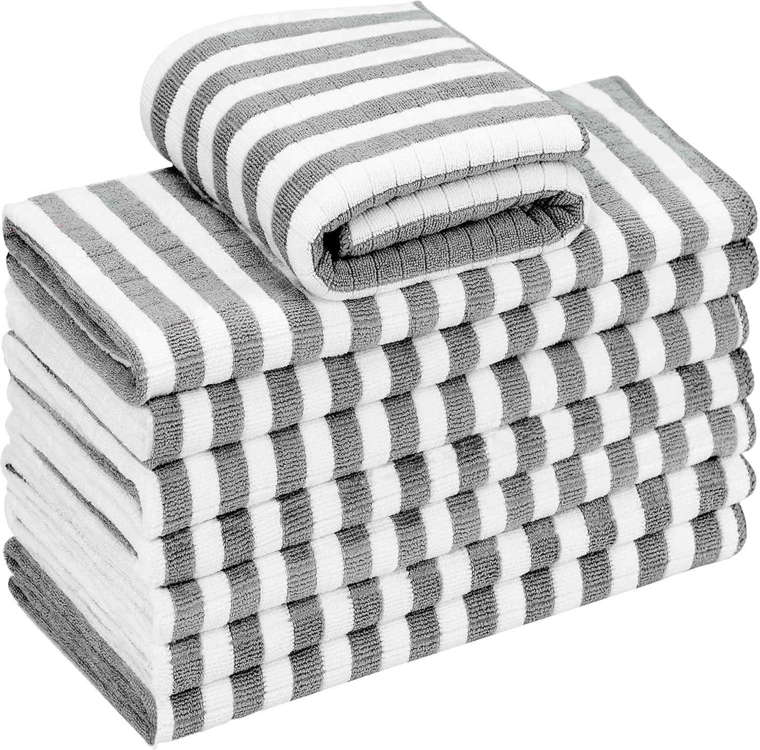 Mikrofaser Geschirrtücher Set super saugfähig 65x45 cm Grau