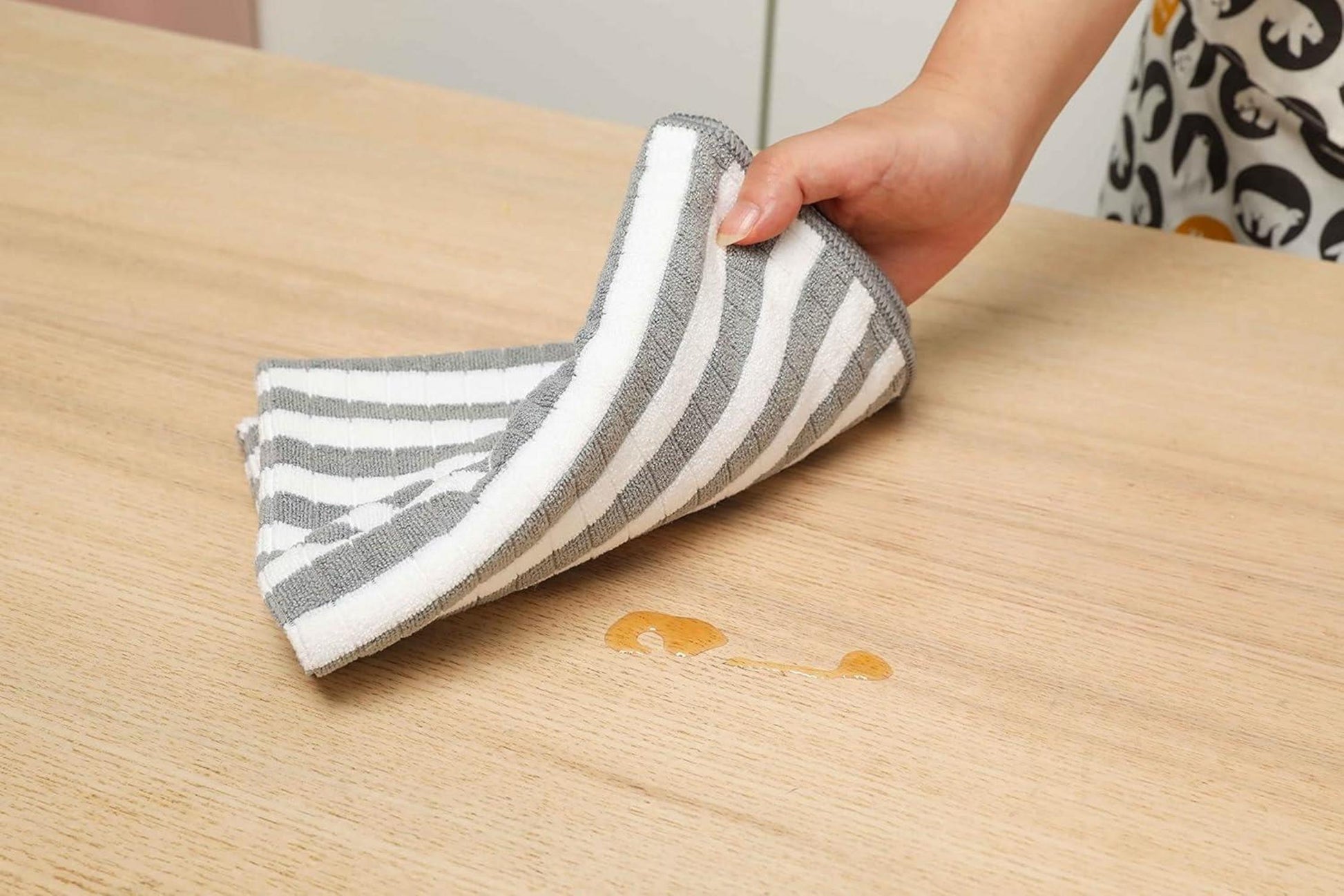 8er-Set Microfaser Geschirrtücher 65x45 cm Grau super saugfähig