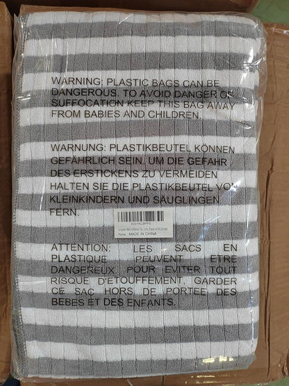 8er-Set Microfaser Geschirrtücher 400g/m² 65x45cm Grau