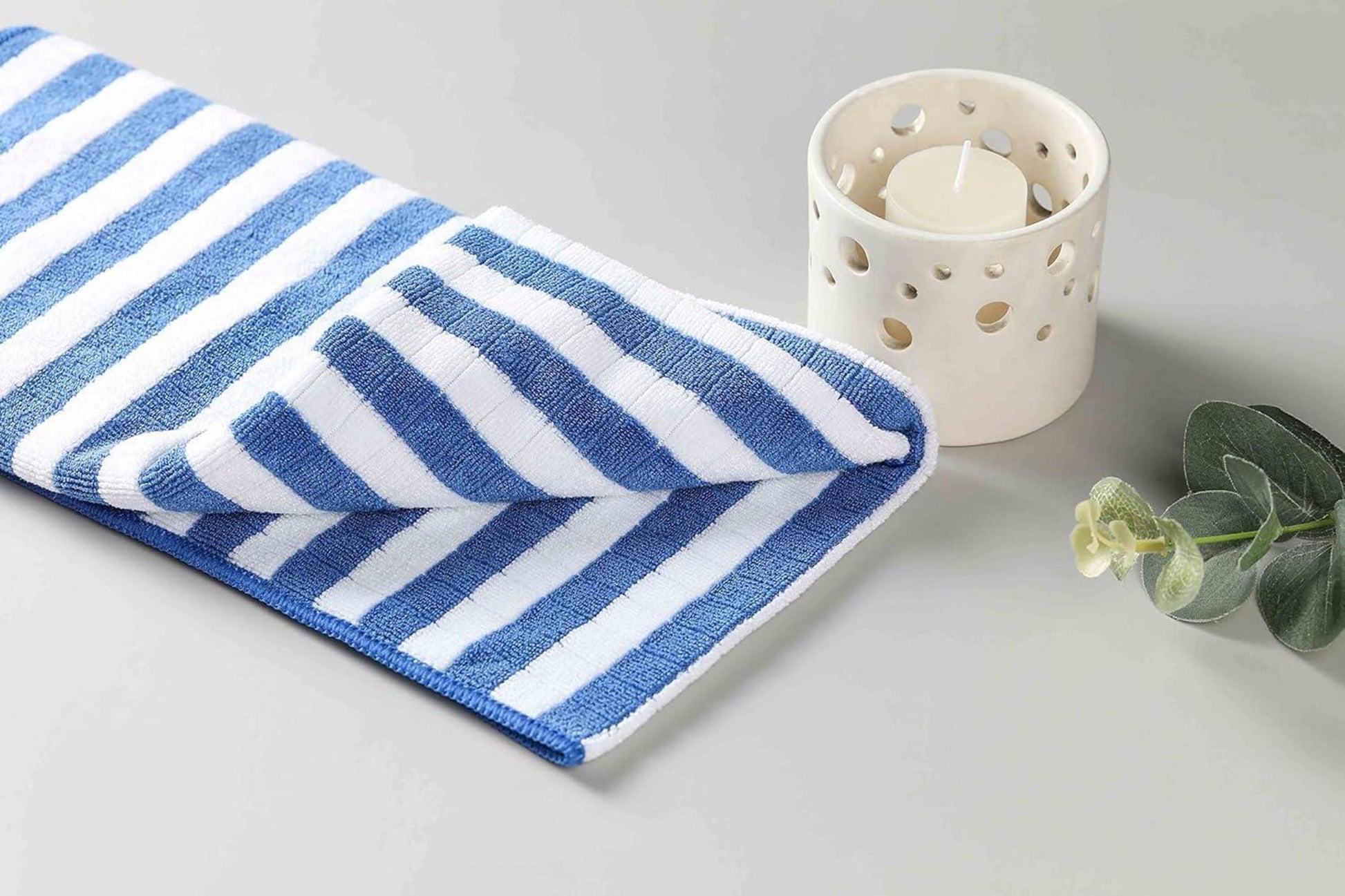 8er-Set Microfaser Geschirrtücher 65x45cm Blau, saugfähig & plüschig