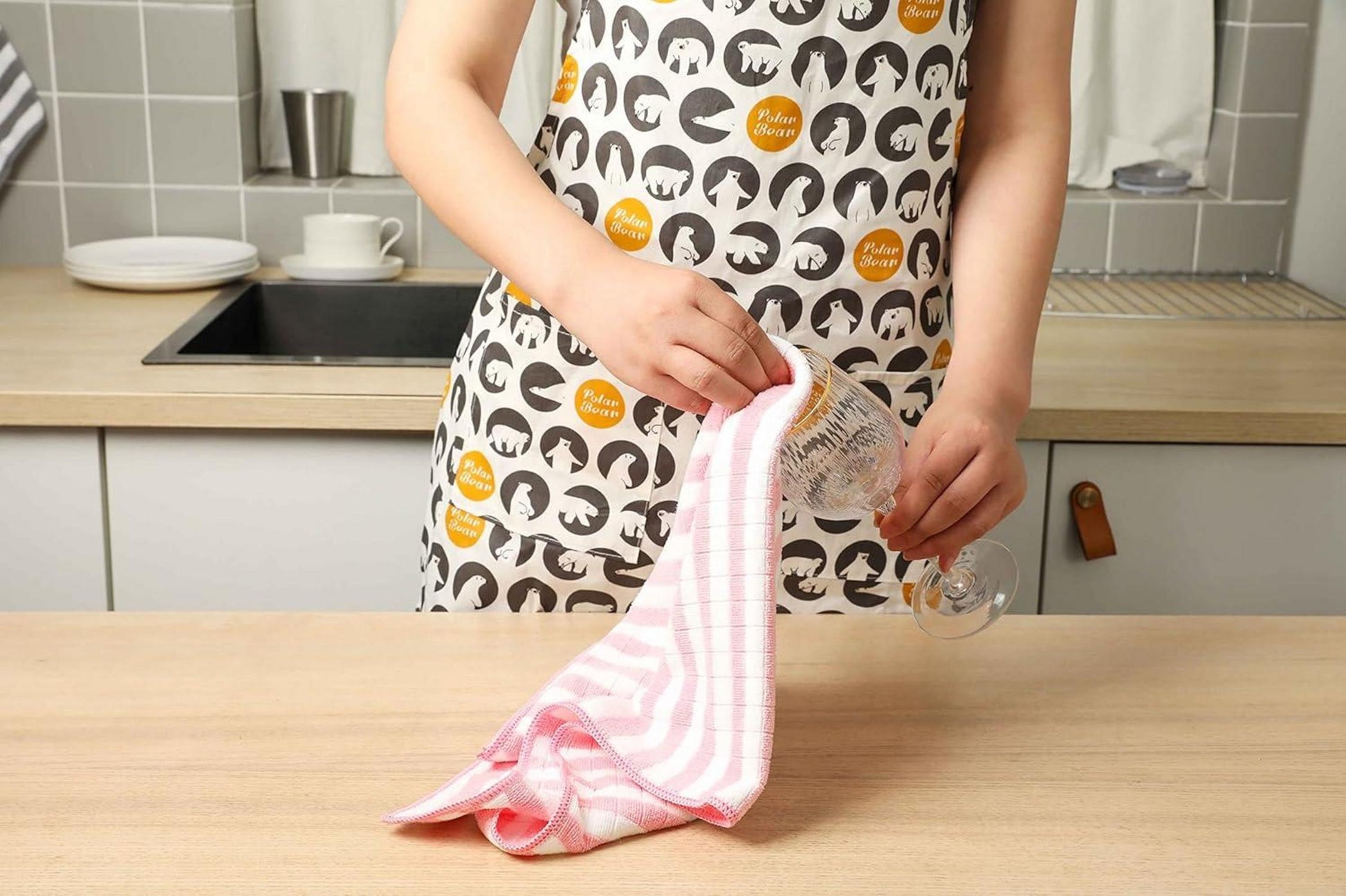 8er-Pack Mikrofaser Geschirrtücher Pink 65x45cm, super saugfähig & weich