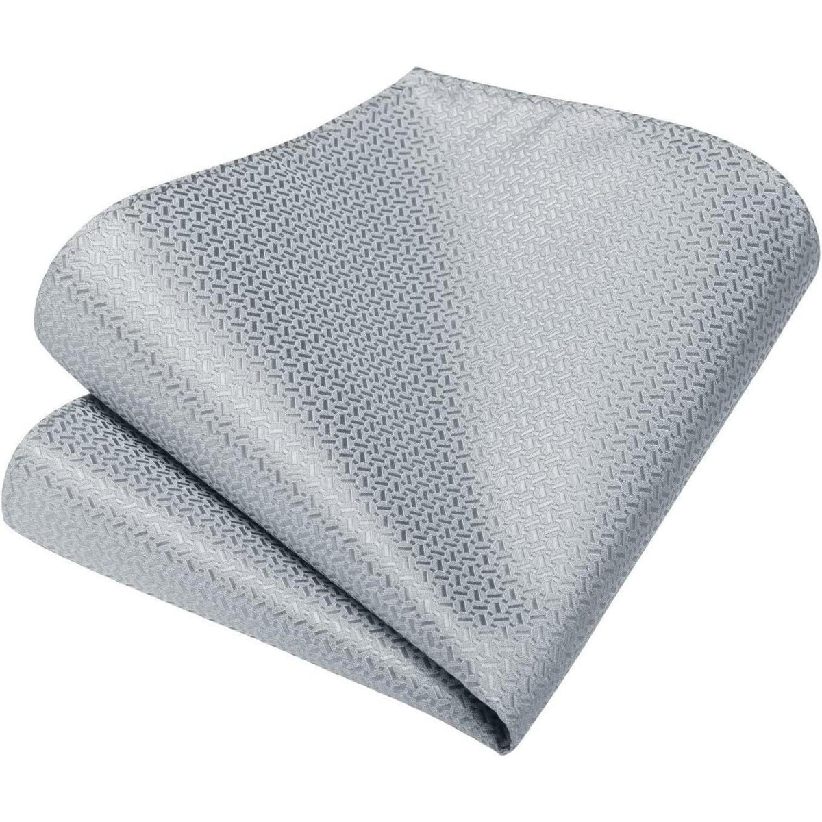 Herren Krawatten Set mit Einstecktuch & Manschettenknöpfen Grau/Silber