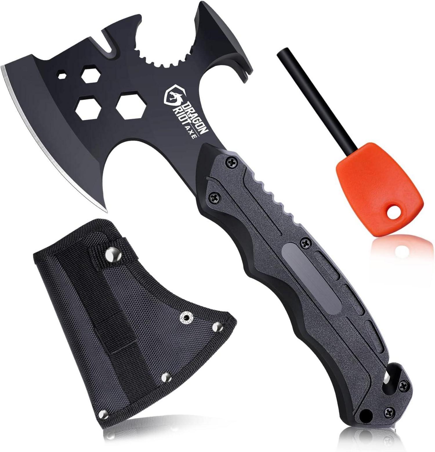 DRAGON RIOT Survival Axt Beil 8-in-1 Camping Outdoor Full Tang