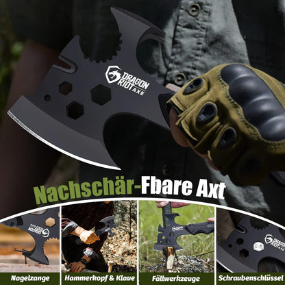 DRAGON RIOT Axt Beil 8-in-1 Survival Camping Outdoor Full