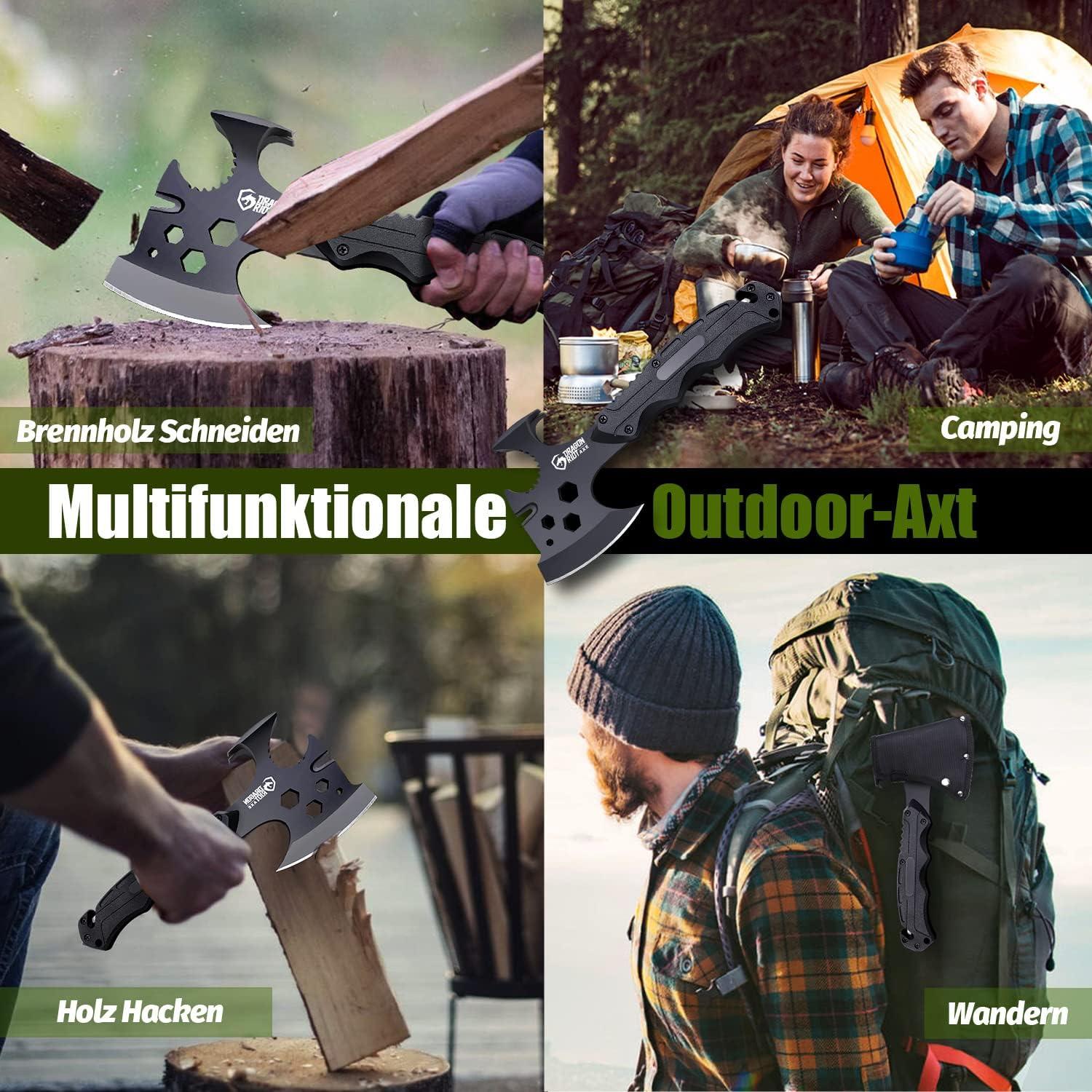 Outdoor Full Tang Axt Beil Survival Camping Geschenk 8-in-1 Männer