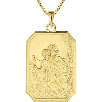Heiliger Christophorus Kette 925 Sterling Silber vergoldet