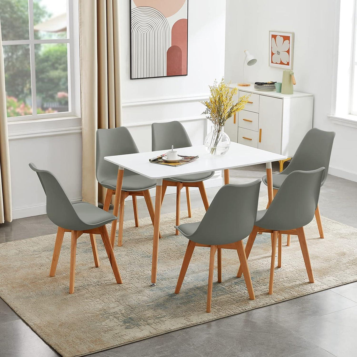 Moderner Esszimmertisch Weiß 110x70 cm – Skandinavisch & Robust