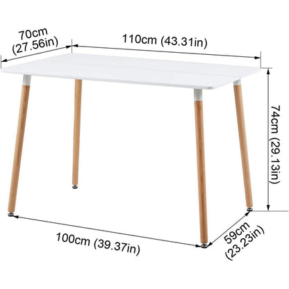 Moderner Esszimmertisch Weiß 110x70 cm – Skandinavisch & Robust
