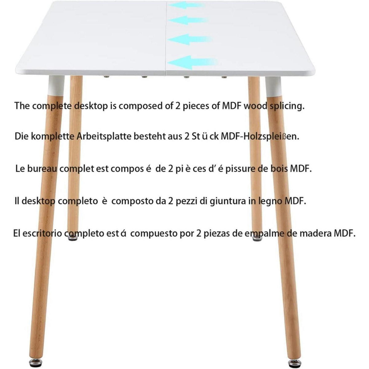 Moderner Esszimmertisch Weiß 110x70 cm – Skandinavisch & Robust