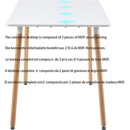 Moderner Esszimmertisch Weiß 110x70 cm – Skandinavisch & Robust