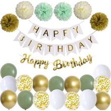 Geburtstagsdeko Happy Birthday Girlande Weiß Gold Party Deko