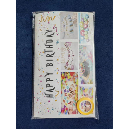 Geburtstagsdeko Happy Birthday Girlande Weiß Gold Party Deko