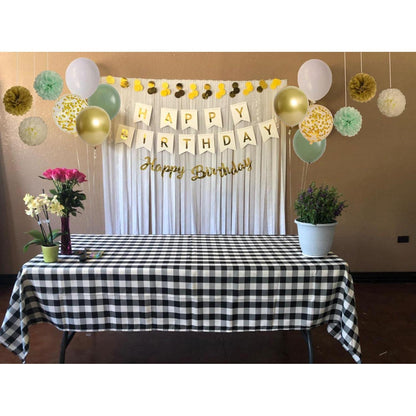 Geburtstagsdeko Happy Birthday Girlande Weiß Gold Party Deko