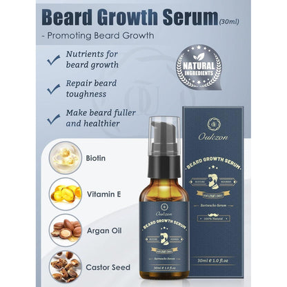 Bartwuchsmittel Männer Set Bartroller 0,25mm Bartwuchs Kit