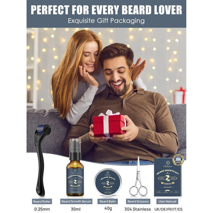 Bartwuchsmittel Männer Set Bartroller 0,25mm Bartwuchs Kit