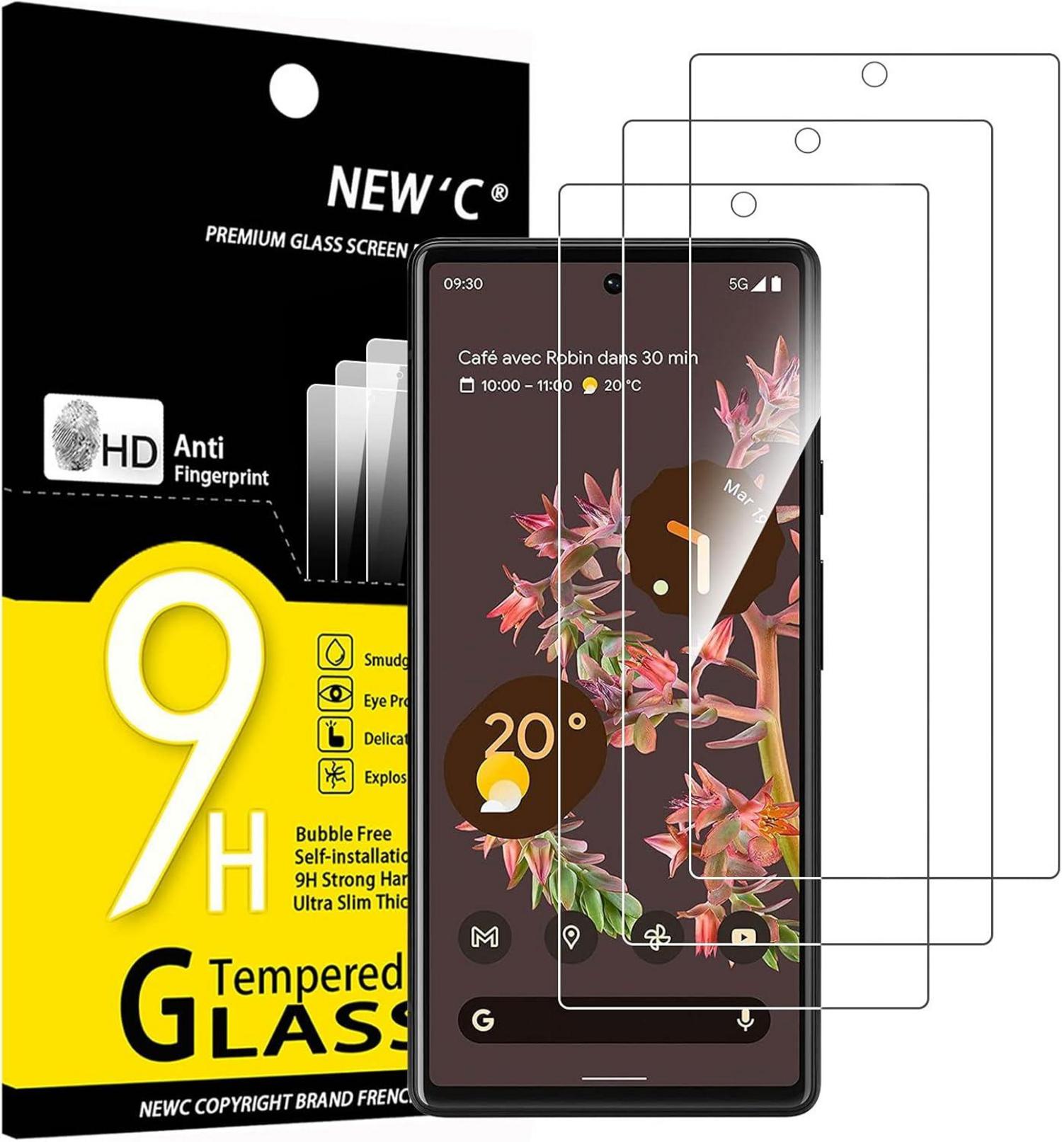 Panzer Schutz Glas Google Pixel 6 3er Pack 9H Härte 0.33mm Klar