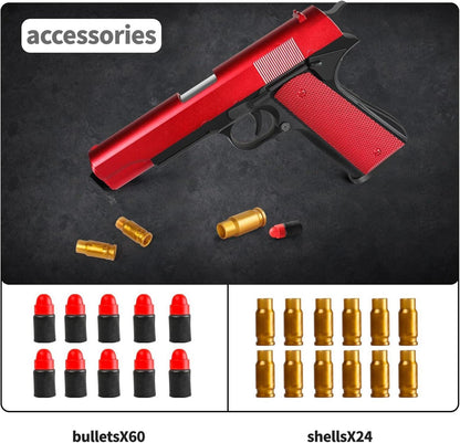 Kinder Spielzeugpistole Schaumstoff Blaster 60 Kugeln Magazin