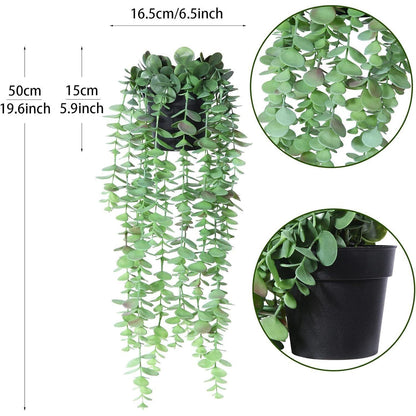 Künstlicher Eukalyptus Hängepflanze, 2 Stück im Topf