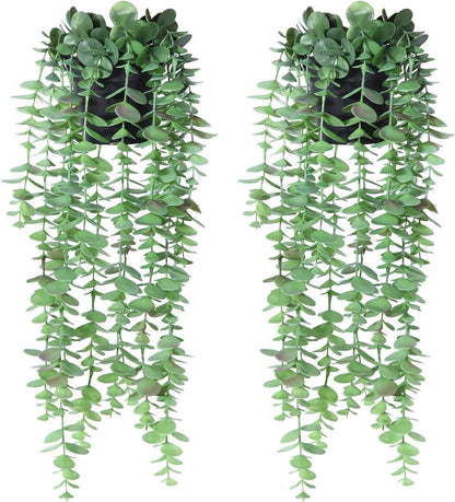 Künstlicher Eukalyptus Hängepflanze im Topf - 2er Set