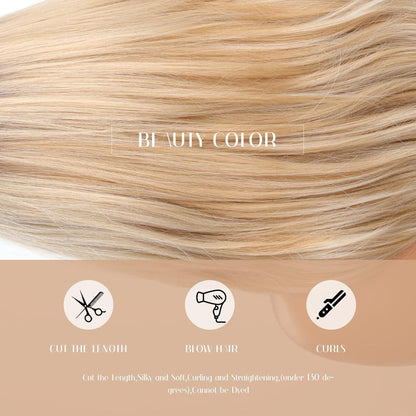Vorhangfransen Perücke Dunkel Ombre Blond Natur Layered