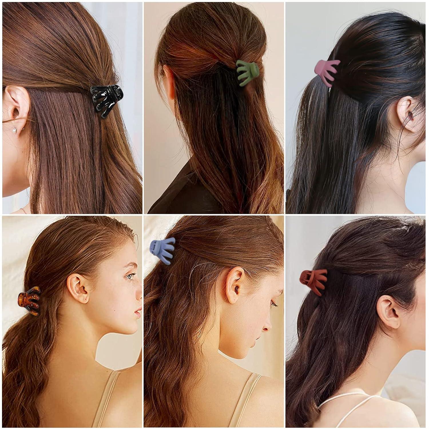 14 Stück Damen Haarklammer Octopus Haarspangen Klein Kunststoff 4cm Mehrfarbig