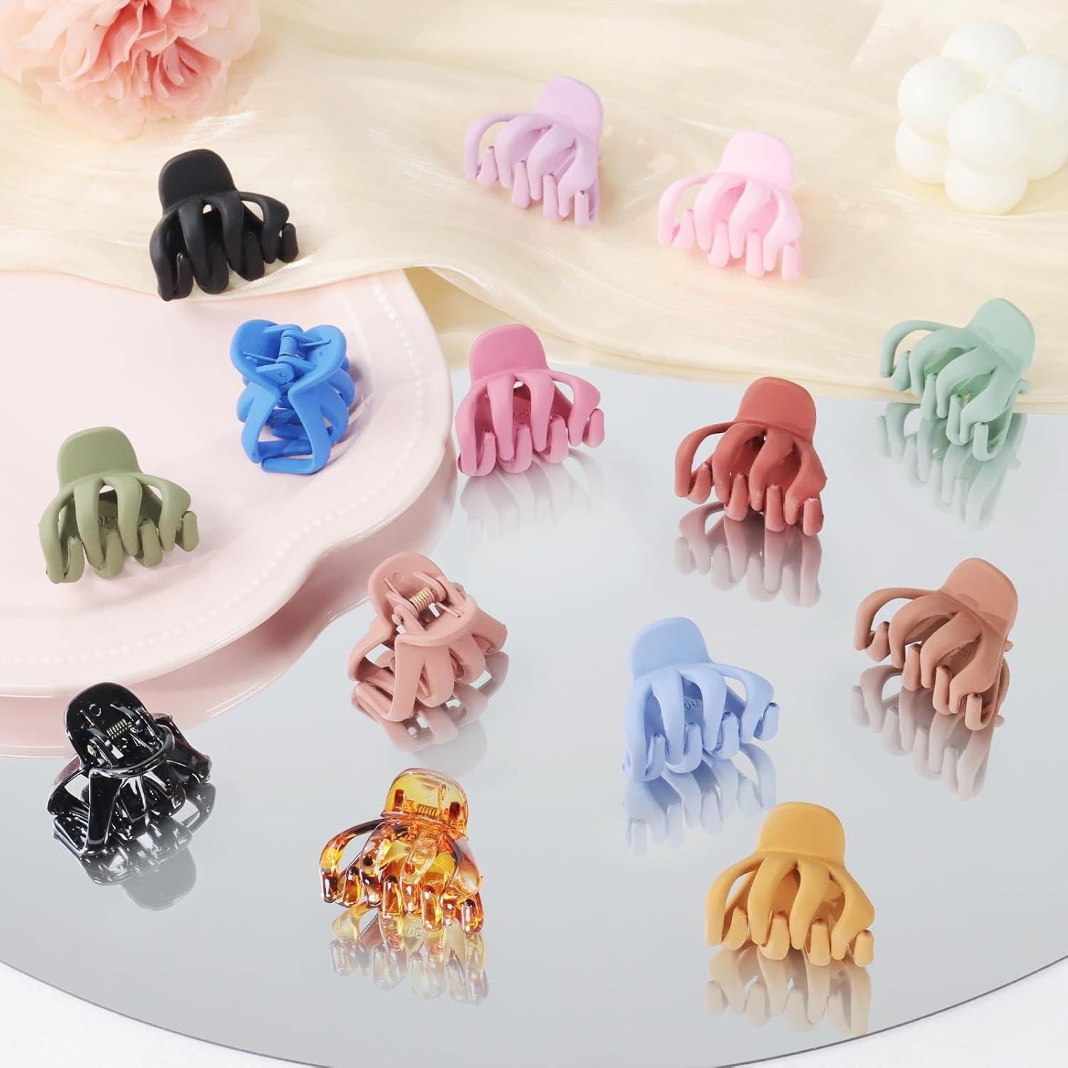 14 Stück Haarklammer Damen Octopus Haarspangen Klein Kunststoff 4 cm